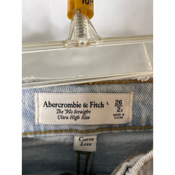 Abercrombie & Fitch The 90's Straight Ultra High Rise Curve Love Jeans 2 / 26 - Picture 6 of 7